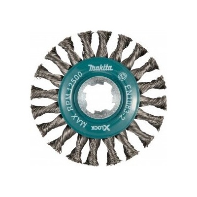Makita kotoučový kartáč z ocelového drátu-splétaný drát průměr 0,5mm X-LOCK 115mm