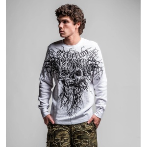 AFFLICTION мъжка тениска с дълъг ръкав affliction - rooted - бяла - a29583-wh