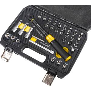 Topmaster Professional Комплект динамометричен ключ с вложки и удължител Topmaster, 1/4" , 5-25 Nm (331011) (331011)