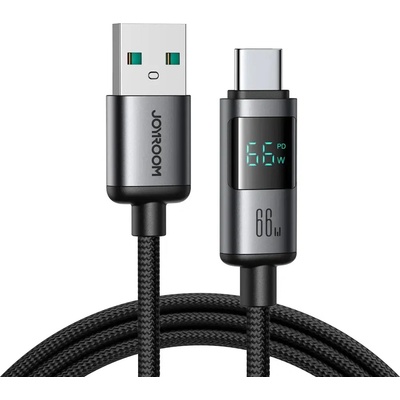 JOYROOM S-A16 Pro Prism Series 66W USB-A - USB-C кабел с дисплей 1, 2 м - черен (S-A16 Pro)