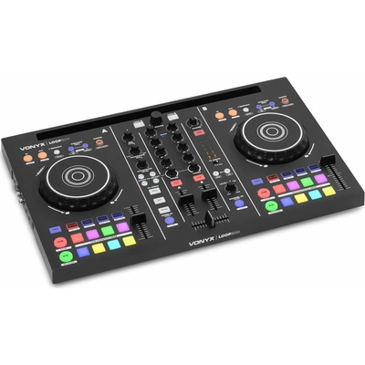 Vonyx Loop300 Duální DJ MIDI kontrolér s Virtual DJ LE, 8 Performance padů, 3pásmový ekvalizér a efekty