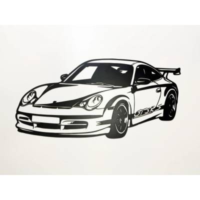 dřevo života Dřevěný obraz Porsche 911 GT3 RS - II. jakost Zvolte rozměr šxv (cm): 95x46, Zvolte barvu dekoru: Černá