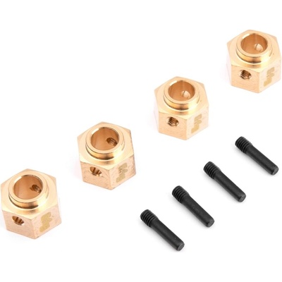 Yeah Racing Mosadzný držiak kolesa HEX 12 mm 8 mm posunutý pre TRX-4 4 ks