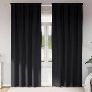 Pure Line Home Плътни завеси в цвят черен с комбиниран перделък, 2 бр. , 140 x 245 см