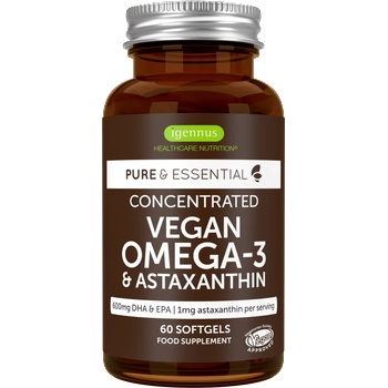 Igennus Pure & Essential Vegan Omega-3 & Astaxanthin - 60 гел-капсули