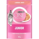 Purina One Junior mini filetky s lososom a mrkvou v šťave 12 x 85 g