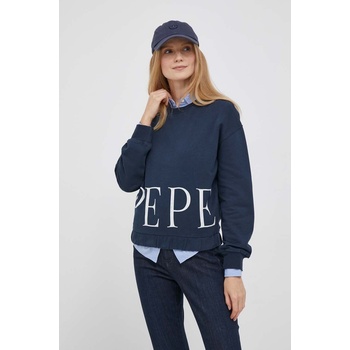 Pepe Jeans Памучен суичър Pepe Jeans Victoria в тъмносиньо с принт (PL581382.594)