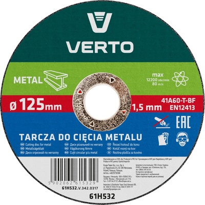 Verto Rezací kotúč 125 x 1,5 x 22.2 mm 61H532