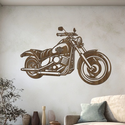 dřevo života Dřevěný obraz motorky Chopper Rozměry (cm): 60x38, Zvolte barvu dekoru: Ořech