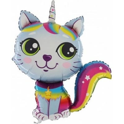 GRABO fóliový balónek MINI Caticorn růžová 14"/35cm nafukovací
