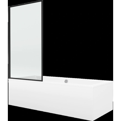 Mexen Cube вана правоъгълна 170 x 80 см с обшивка и преграда 1-членна 70 см, черен модел - 550517080X9307017070 (550517080X9307017070)