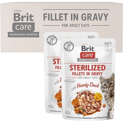 Brit Care Fillets in Gravy Sterilized Hearty Duck 24 x 85 g