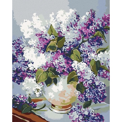 Diamondi Diamantové malování ŠEŘÍKY VE VÁZE SE ZLATÝM OKRAJEM 40 x 50 cm vypnuté plátno na rám
