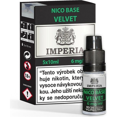Nikotinová báze Imperia Velvet (20/80): 5x10ml / 6mg