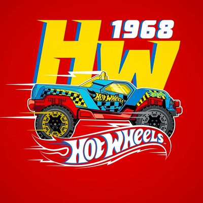 Carbotex Magický dětský froté ručník HOT WHEELS 1968, červený, 30 x 30 cm