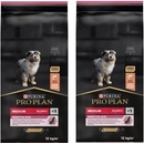 Purina Pro Plan Medium Puppy Sensitive Skin losos 2 x 12 kg