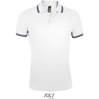 Sol´s Collection polokošile Pasadena Men krátký rukáv pánská Cot-25057790801 bílá /navy