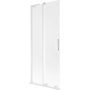 Mexen Velar L параван за вана, плъзгащ се, 2-крилен, 80 x 150 см, скреж, бял - 896-080-003-31-20 (896-080-003-31-20)