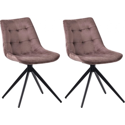 Design-Shop Merna samet hnědá 2 ks