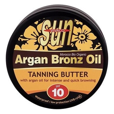 Vivaco Sun Argan Bronz Oil Tanning Butter SPF10 200 ml opalovací máslo s arganovým olejem pro rychlé zhnědnutí