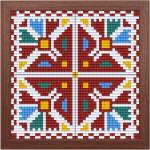Bright Toys Мозайка с пиксели - Българска шевица, 48x48 пиксела, с рамка - Видински мотив (BE48006-F)