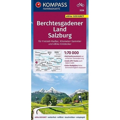 KOMPASS Fahrradkarte Berchtesgadener Land, Salzburg 1:70.000, FK 3336