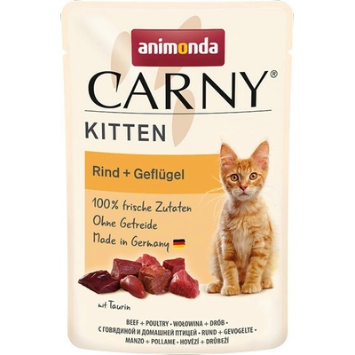 Carny Kitten Hovězí a drůbež 85 g