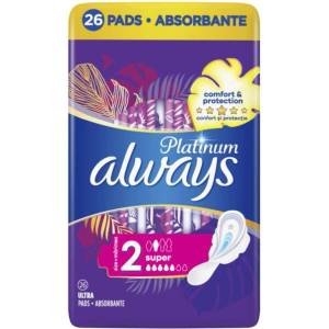 Always Платинум Супер, дамски превръзки, 5d, 26бр (1100004172)