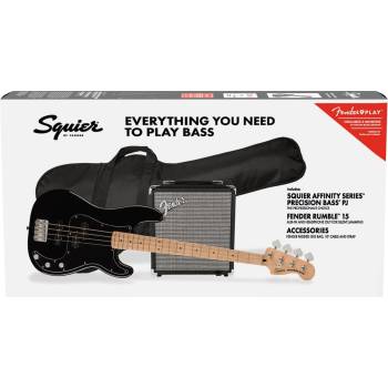 Squier Affinity Series Precision Bass PJ Pack MN Black Електрическа бас китара