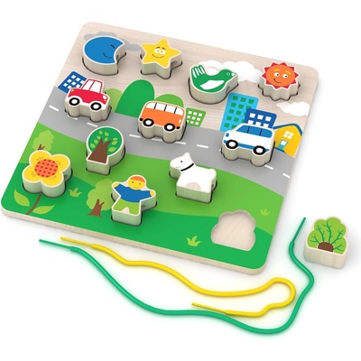 Acool Toy Дървен пъзел Acool Toy - Градска среда, 12 части (ACT153)