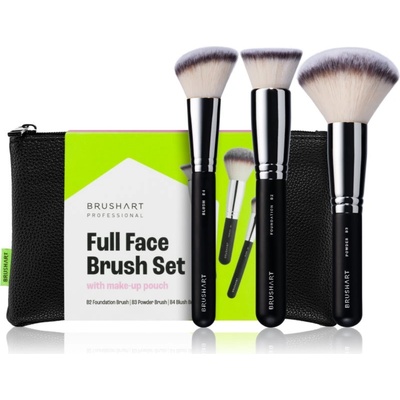 BrushArt Professional Full Face brush set with makeup pouch Комплект четки с чантичка Black