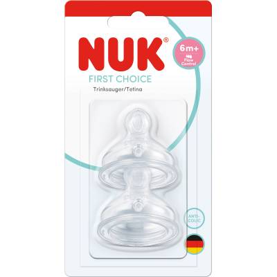 Nuk FIRST CHOICE+ биберон храна силикон 2 бр. 6+мес. , flow control (10124046)