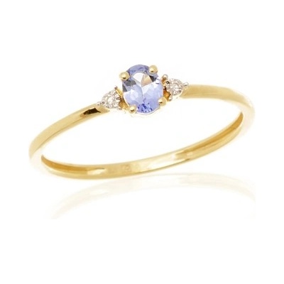 L'Amour Diamonds Zlatý prsten s tanzanitem a diamanty FR19874TNZY