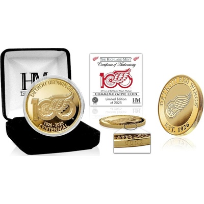 Highland Mint Sběratelská Pamětní mince Detroit Red Wings NHL 100th Anniversary Gold Coin – Zbozi.Blesk.cz