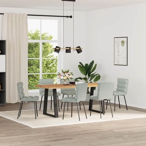 vidaXL Трапезни столове, 6 бр, светлосиви, кадифе (3315652)