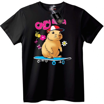 NOONEBRAND Тениска Capybara Skateboard - 5XL, Black