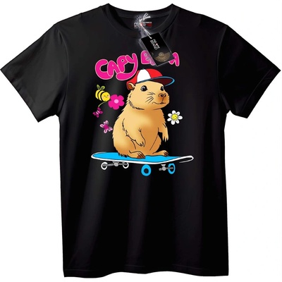 NOONEBRAND Тениска Capybara Skateboard - 5XL, Black