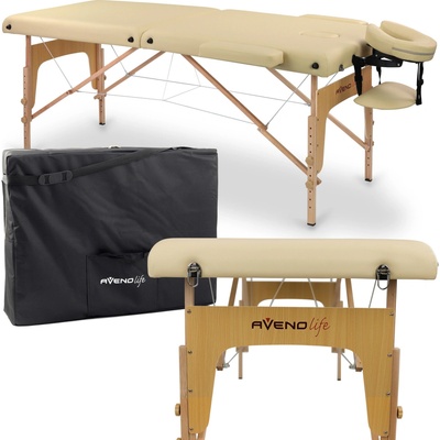 Aveno life Drevený masážny stôl Habys Sofia Light 60 cm krémový
