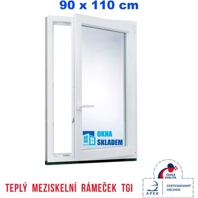 ERKADO 900 x 1100 mm Bílé / Antracit otevíravé i sklopné pravé