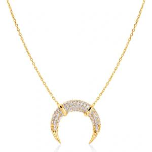 SAVICKI Колие с луна, злато 585, бели диаманти 0.30К, 45 см