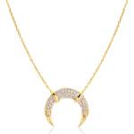 SAVICKI Колие с луна, злато 585, бели диаманти 0.30К, 45 см