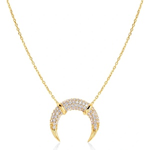 SAVICKI Колие с луна, злато 585, бели диаманти 0.30К, 45 см