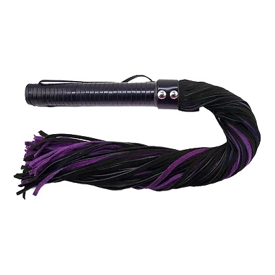 ostatní ROUGE Long Suede Flogger Leather Handle Black/Purple