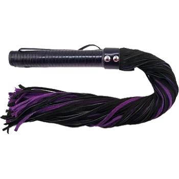 ostatní ROUGE Long Suede Flogger Leather Handle Black/Purple