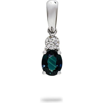 Blink-Blink Elegantný diamantový prívesok s prírodným Zafírom 4208BDA