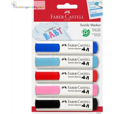 Faber Castell Popisovače na textil Baby Party, 5 ks