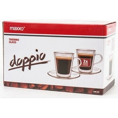 MAXXO Šálka dvojstenná s tanierikom Doppio 2 x 100 ml