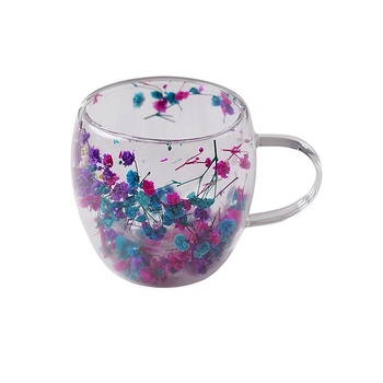 CupHup Стъклена термо чаша CupHup Passion Flower, Двойно дъно, Jade Vine (02-17)