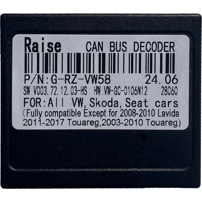 2DIN Raise CANBUS dekodér - Škoda, VW, Seat