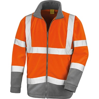 Result Unisex bezpečnostná mikrofleecová bunda R329X Fluorescent Orange